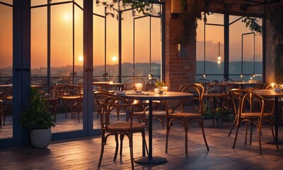 Naklejka premium cafe at night