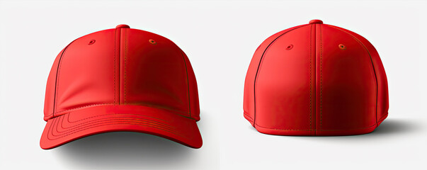 Red baseball cap isolated - obrazy, fototapety, plakaty