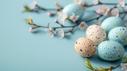 Obraz premium Easter card background in spring - Easter bunny and egg scene