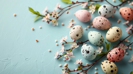 Obraz premium Easter card background in spring - Easter bunny and egg scene