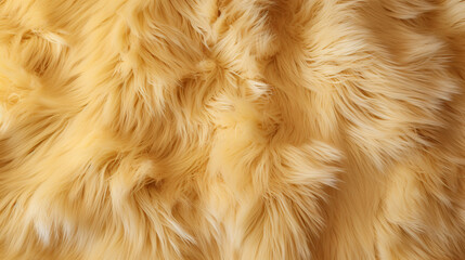 TOP VIEW a close up of soft GOLD fur сreated with Generative Ai