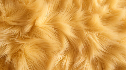 TOP VIEW a close up of soft GOLD fur сreated with Generative Ai