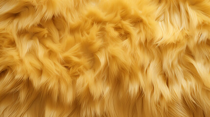 TOP VIEW a close up of soft GOLD fur сreated with Generative Ai - obrazy, fototapety, plakaty