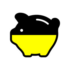 piggy bank with flag icon, vector symbol. - 775168166