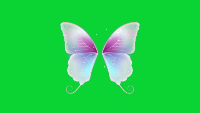 Butterfly Fairy Tale, 3D icon Pack collection, Animation Video Green Screen, Element Stock Overlay, 4k Animation Sticker, Realistic running with loop animation, chroma key, Green Screen Background