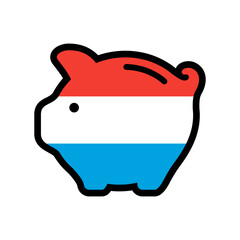 piggy bank with flag icon, vector symbol. - 775169783