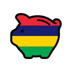 piggy bank with flag icon, vector symbol. - 775170366
