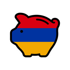 piggy bank with flag icon, vector symbol. - 775170961