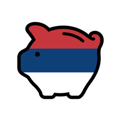 piggy bank with flag icon, vector symbol. - 775171119
