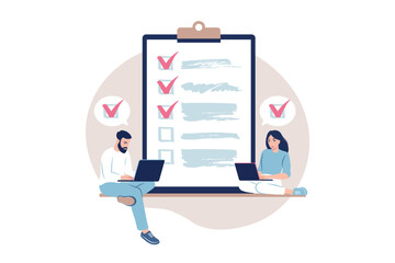 Survey concept. Feedback from customers or opinion form. Client answers understanding with professional research team. 