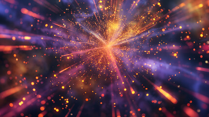 Fototapeta premium Enigmatic Cosmic Nebula with Radiant Colors in Deep Space