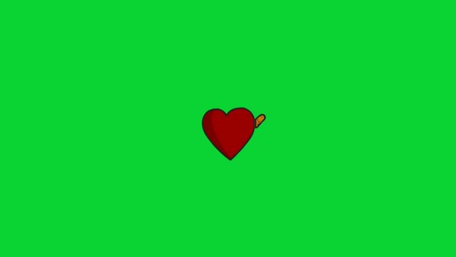 True Romance 3D icon Sticker Pack Animation Cartoon Video Green Screen, Element Stock Overlay 4k Animation Sticker, Realistic Character running with loop animation, chroma key, Green Screen Background