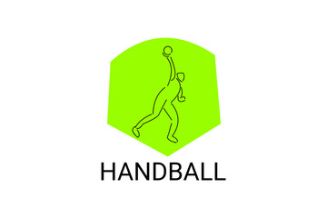 Handball symbol sport vector line icon. Handball player symbol. sport pictogram, vector illustration.
