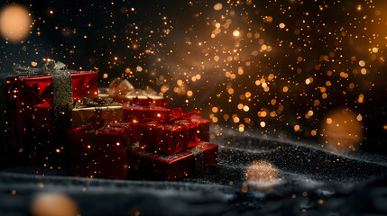 Enchanting Christmas Gifts and Decorations Surrounded by Snow