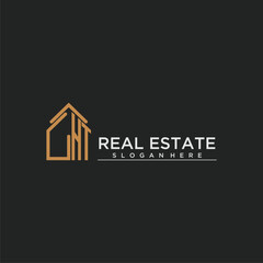 HT initial monogram logo for real estate design