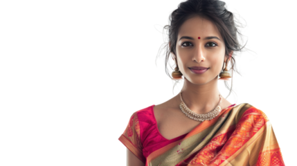 
Beautiful young Indian woman wearing a traditional sari