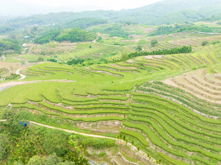 Beautiful scenery of Yahu Rice Terraces in Wuzhishan, Hainan, China