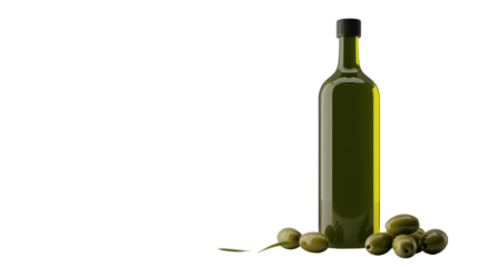 Wine bottles and wine results on a white background 