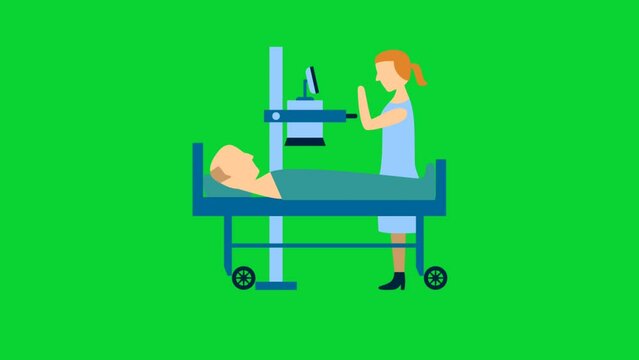 Various medical examination devices in hospitals, 3D Animation Cartoon Video Green Screen, Element Stock Overlay, Realistic Character running with loop animation, chroma key, Green Screen Background