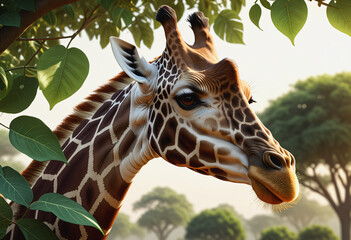 Close-up photo of a giraffe