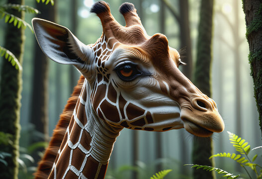 Close-up photo of a giraffe