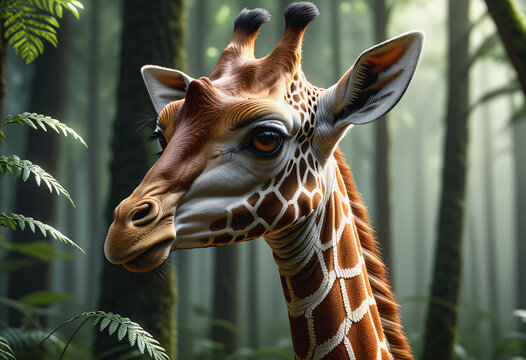 Close-up photo of a giraffe