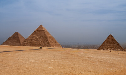 Giza Pyramid Complex is complex of ancient monuments on Giza Plateau. Pyramids of Khafre (Khafre)...