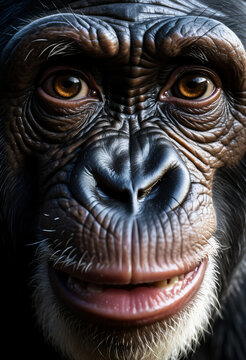 Close-up photo of a chimpanzee