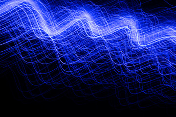 blue lines of light in the dark