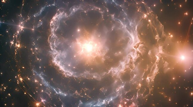 Supernova explosion. Nebula in universe