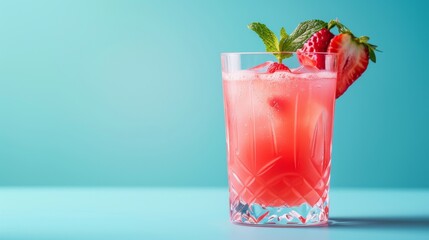 Glass of Drink With Strawberry