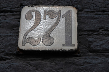 Close Up House Number 271 At Amsterdam The Netherlands 26-3-2024