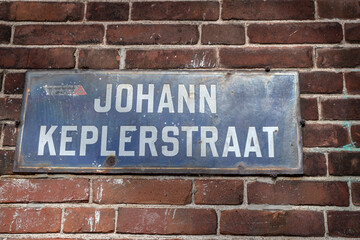 Historical Street Sign Johann Keplerstraat At Amsterdam The Netherlands 29-3-2024