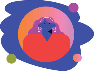 People character portrait. Flat cartoon avatar of women. Avatar abstract illustration