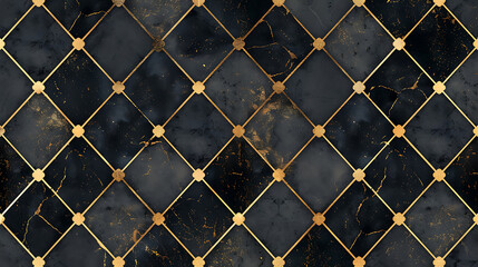 Fototapeta premium Simple chic black and gold minimalist repeating elegant pattern design with geometric sophisticated shapes. generative ai 