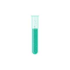 Test tube icon on white background. Laboratory glassware cartoon vector illustration