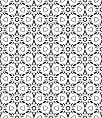 Black and white seamless abstract pattern. Background and backdrop. Grayscale ornamental design.