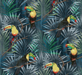 watercolor design of toucan in the jungle © ARTEXTIL