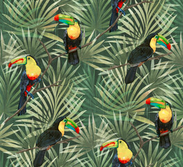 watercolor design of toucan in the jungle © ARTEXTIL