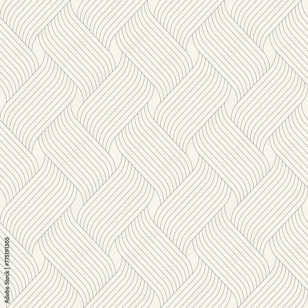Wall mural seamless pattern with geometric waves. endless stylish texture. ripple bold monochrome background. l
