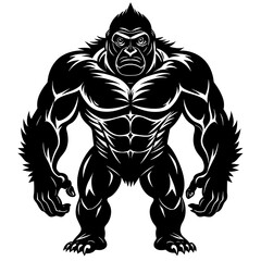 black-muscular-gorilla--silhouettes 