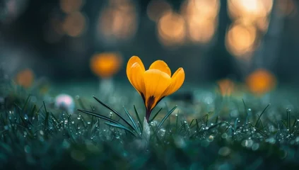 Foto op Aluminium Spring crocus flower © paul
