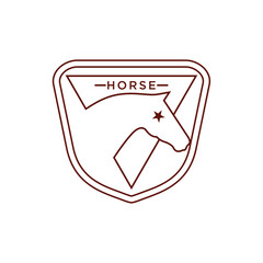 Horse Outline emblem logo design