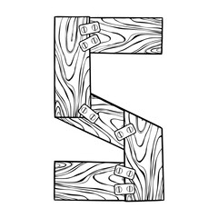 Wooden letter S engraving PNG illustration