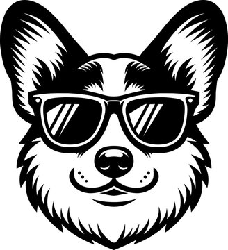 Corgi Wearing Sunglasses