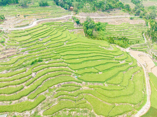 Beautiful scenery of Yahu Rice Terraces in Wuzhishan, Hainan, China
