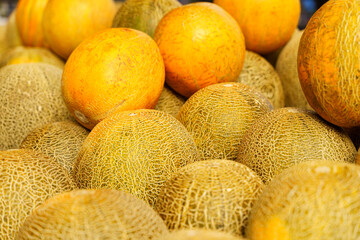 Fresh Melons on Display at a Local Market