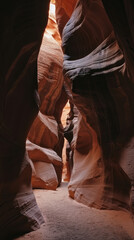 Twisting sandstone walls in antelope canyon
