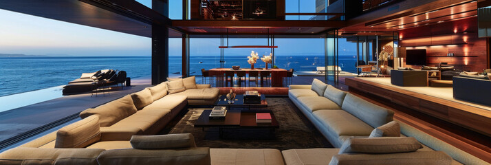 Luxury Living: Sophisticated Modern Interiors - obrazy, fototapety, plakaty