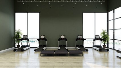 modern gym room interior design mockup